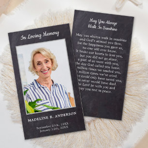 Rustic Memorial Sympathy Funeral Prayer Card