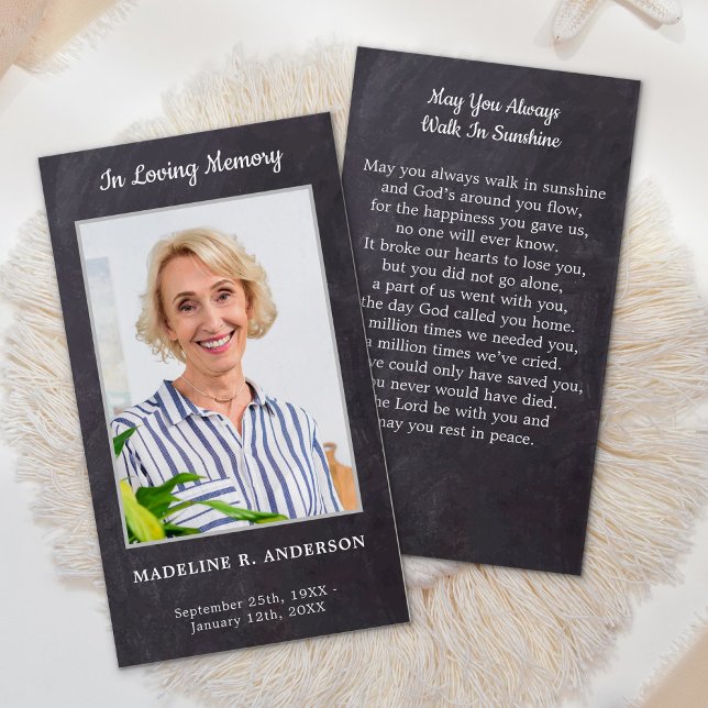 Rustic Memorial Sympathy Funeral Prayer Card (Creator Uploaded)