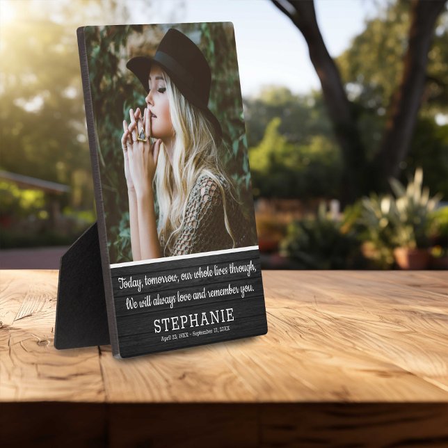 Rustic Memorial Sympathy Quote | Photo Keepsake Plaque (Creator Uploaded)