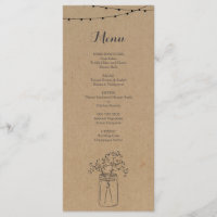 Rustic Menu for Wedding or other Special Occasion
