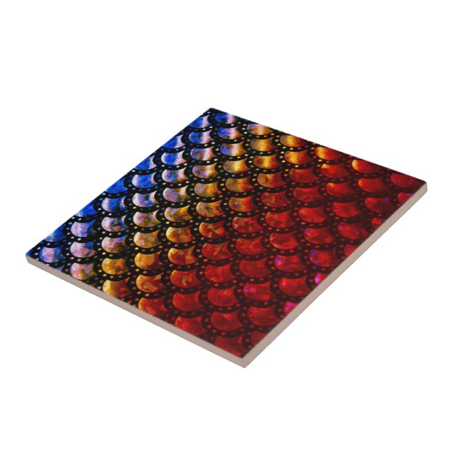 Rustic Mermaid Scales   Tile (Side)