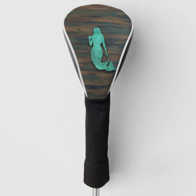 Rustic Mermaid (Teal) Golf Head Cover (Front)