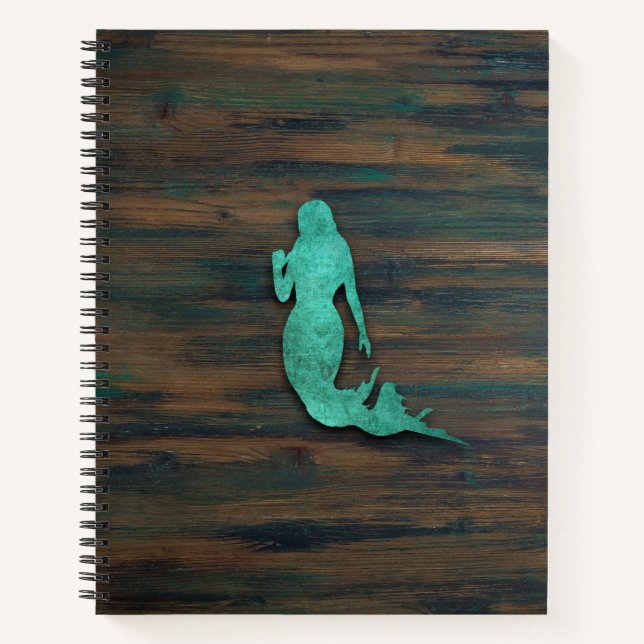 Rustic Mermaid (Teal) Notebook (Front)
