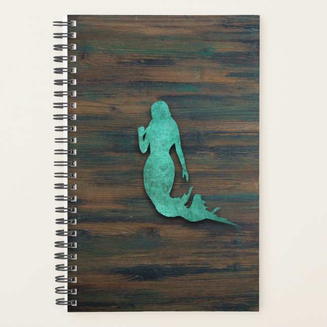 Rustic Mermaid (Teal) Planner (Front)