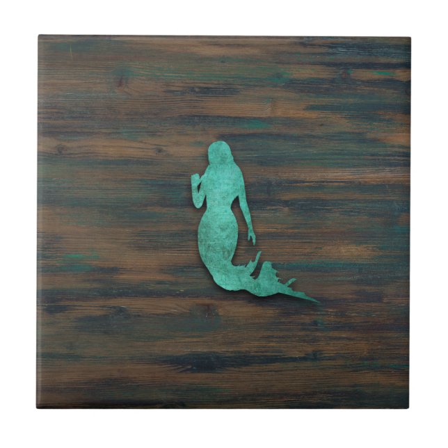 Rustic Mermaid (Teal) Tile (Front)