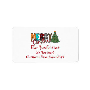 Rustic Merry Christmas, Christmas Tree  Label