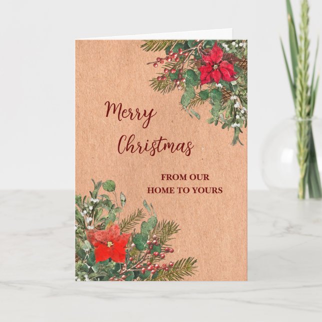 Rustic Merry Christmas Holiday Card (Front)