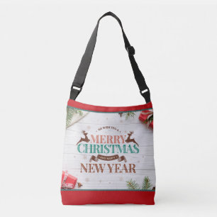 Rustic Merry Christmas Holidays Crossbody Bag