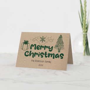 Rustic Merry Christmas Personalised Card