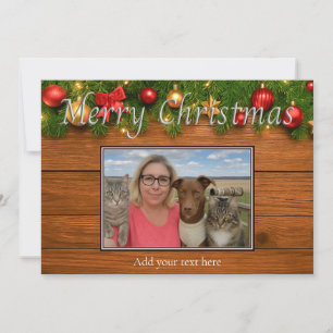 Rustic Merry Christmas Photo Card – Customizable