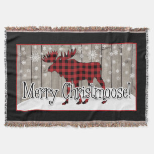 Rustic Merry Christmoose! 2 Throw Blanket