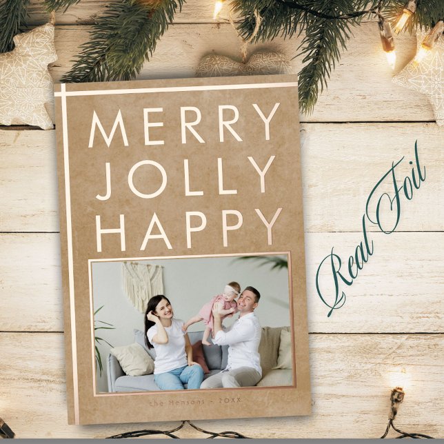 Rustic Merry Jolly Happy Family Photo Christmas  (Creator Uploaded)