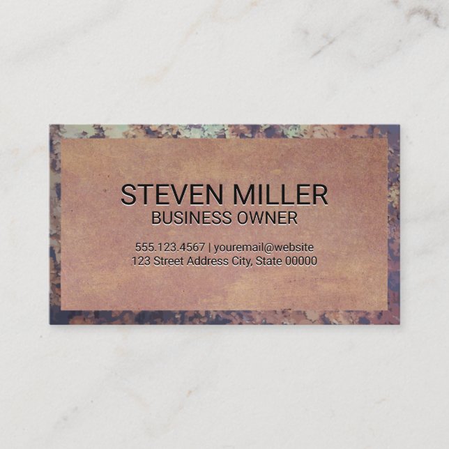 Rustic Metal Border | Old Texture Business Card (Front)