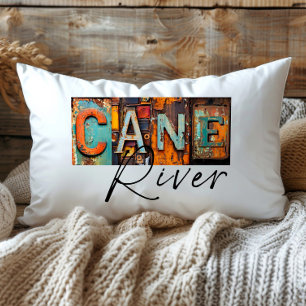 Rustic Metal Cane River Louisiana State Lumbar Pi Cushion