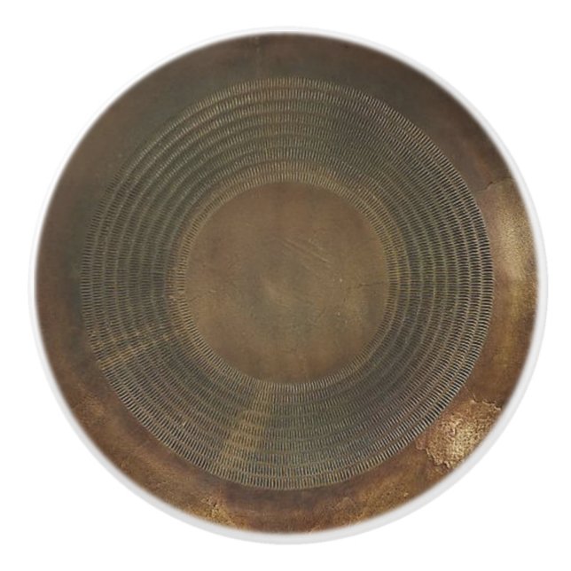 Rustic metal drawer pull/knob ceramic knob (Front)