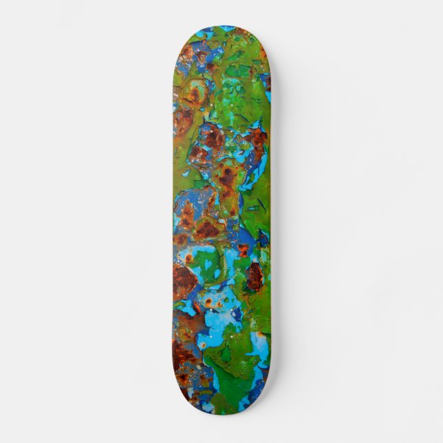Rustic Metal Peeling Paint Vintage Grunge Funny - Skateboard (Front)
