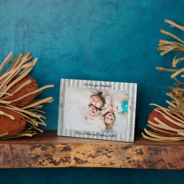 Rustic Metal Personalised Name Photo Plaque (Side)