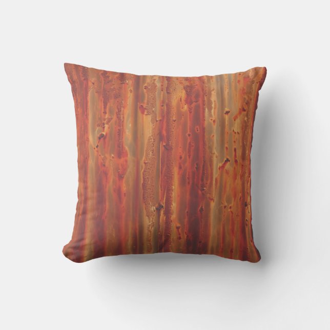 Rustic Metal Texture Throw Pillow (Front)