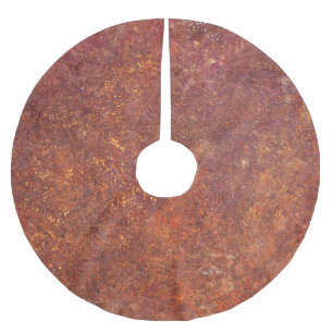 Rustic metal: textured surface. brushed polyester tree skirt
