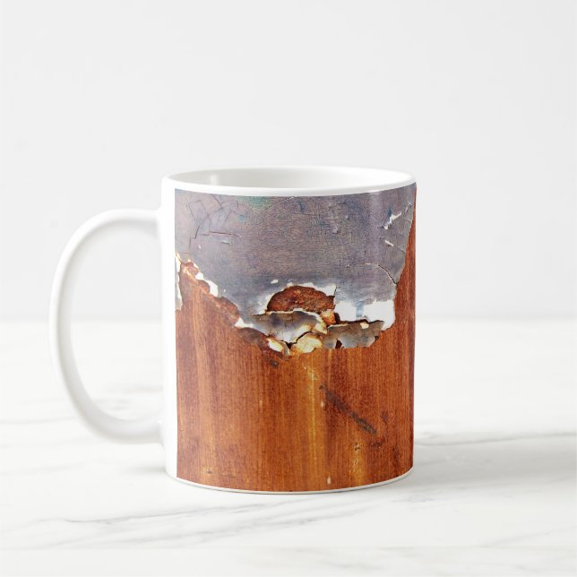 Rustic Metal: Vintage Iron Texture. Coffee Mug (Left)