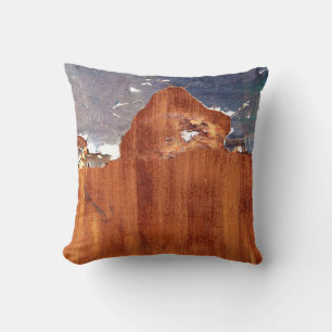 Rustic Metal: Vintage Iron Texture. Cushion