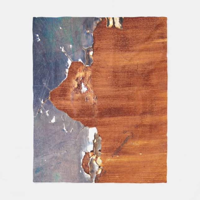 Rustic Metal: Vintage Iron Texture. Fleece Blanket (Front)