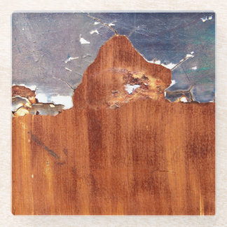 Rustic Metal: Vintage Iron Texture. Glass Coaster