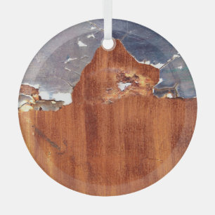 Rustic Metal: Vintage Iron Texture. Glass Tree Decoration