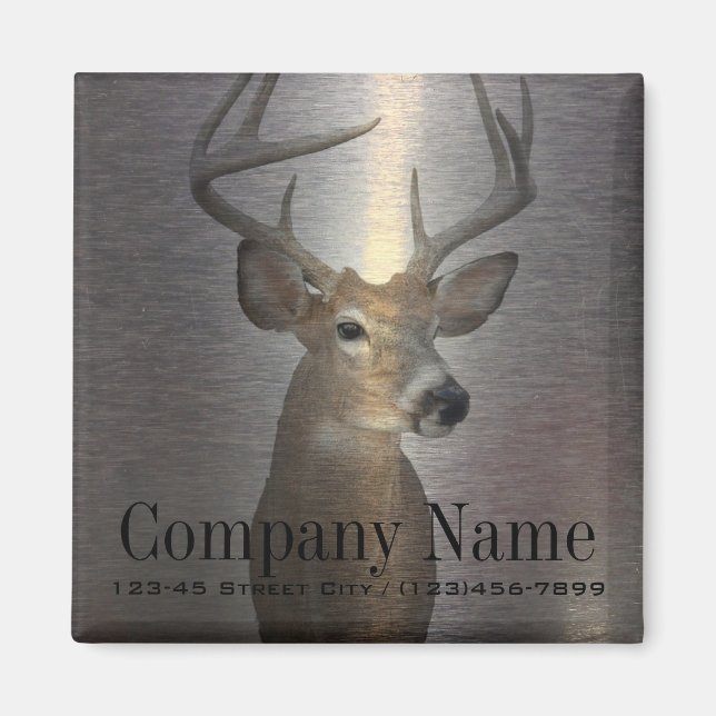 rustic metal western country deer construction magnet (Front)