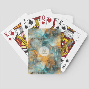 Rustic Metallic Paisley Abstract -Vintage-Inspired Playing Cards