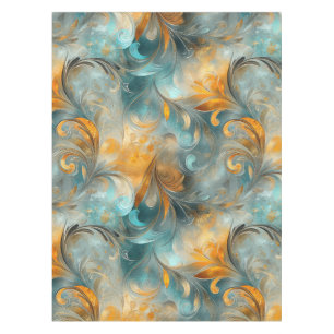 Rustic Metallic Paisley Abstract -Vintage-Inspired Tablecloth