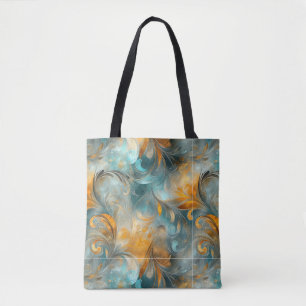 Rustic Metallic Paisley Abstract -Vintage-Inspired Tote Bag