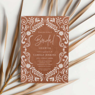 Rustic Mexican Papel Picado Bridal Shower Invitation