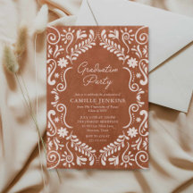 Rustic Mexican Papel Picado Graduation 