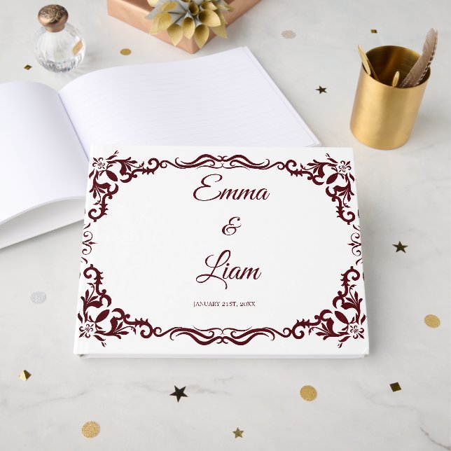 Rustic Mexican Wedding Guest Book  (Front Open)