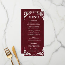 Rustic Mexican Wedding Menu Card