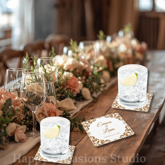 Rustic Mexican Wedding Paper Coasters