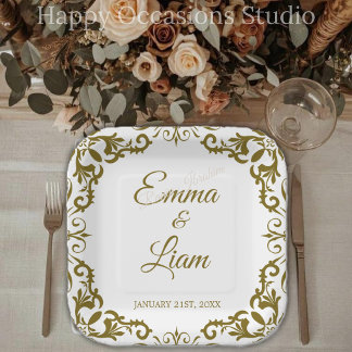 Rustic Mexican Wedding Paper Plates – Papel Picado