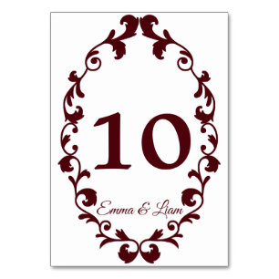 Rustic Mexican Wedding Table Number Card
