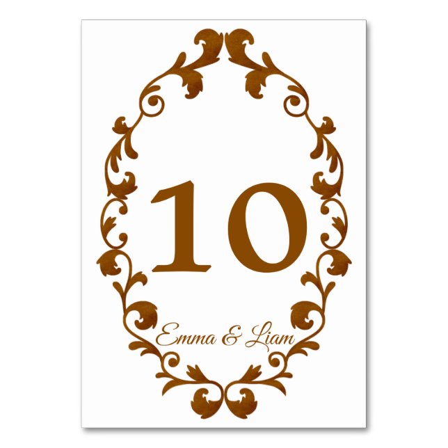 Rustic Mexican Wedding Table Number Card (Front)