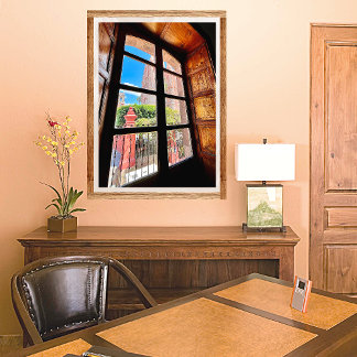 Rustic Mexico Old Town Church From Balcony  Poster