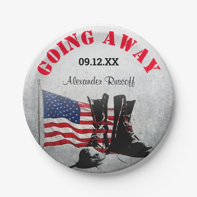 Rustic Military Celebration Paper Plate (Front)