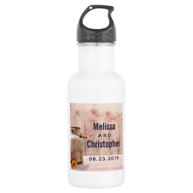 Rustic Milk Can Country Wedding 532 Ml Water Bottle (Front)