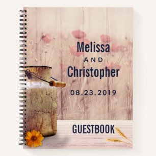 Rustic Milk Can Country Wedding Guestbook Notebook