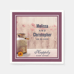 Rustic Milk Can Country Wedding Napkin