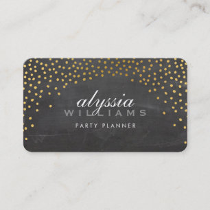 RUSTIC MINI CONFETTI cute gold foil chalkboard Business Card