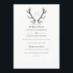 Rustic Minimal Antler & Initial Wedding Invite<br><div class="desc">By Honey & Birch Studios</div>