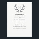 Rustic Minimal Antler & Initial Wedding Invite<br><div class="desc">By Honey & Birch Studios</div>
