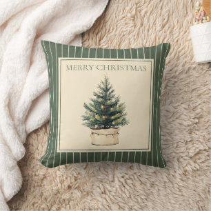 Rustic Minimal Christmas Tree Cushion