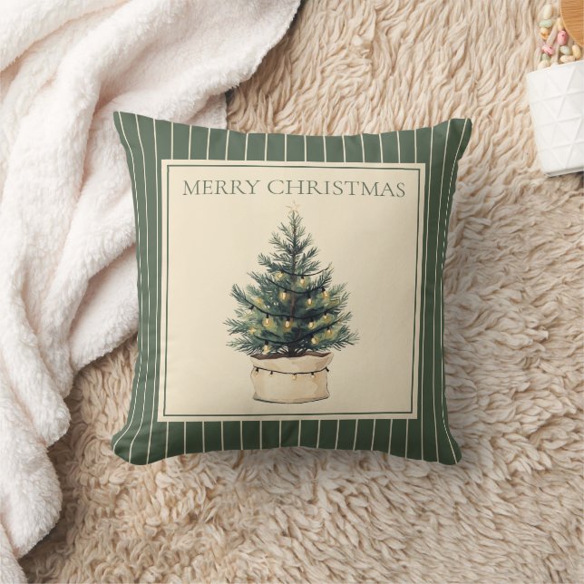 Rustic Minimal Christmas Tree Cushion (Blanket)